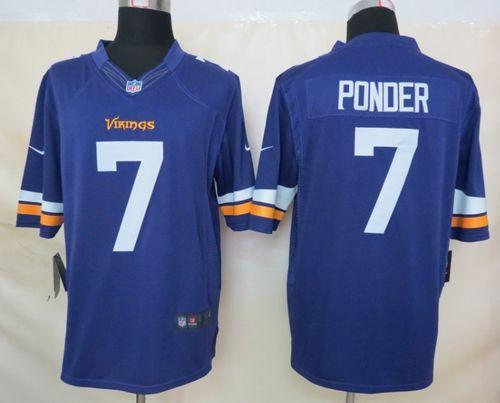 Jerseys Factory Cheap Nike Vikings #7 Christian Ponder Purple Te