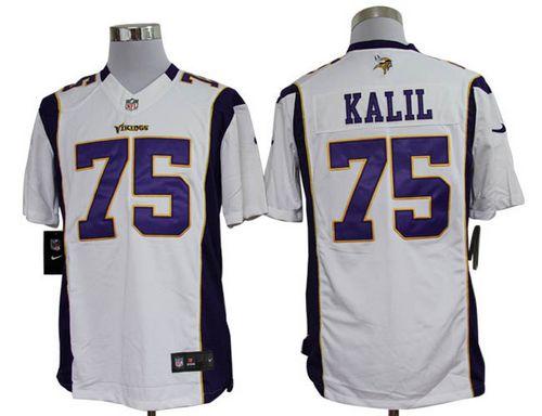 Jerseys Factory Cheap Nike Vikings #75 Matt Kalil White Men's Em