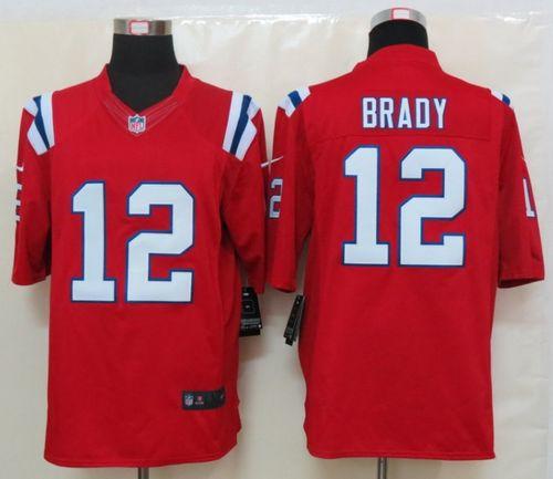 Jerseys Factory Cheap Nike Patriots #12 Tom Brady Red Alternate