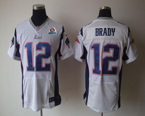 Jerseys Factory Cheap Nike Patriots #12 Tom Brady White With Hal