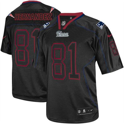 Jerseys Factory Cheap Nike Patriots #81 Aaron Hernandez Lights O