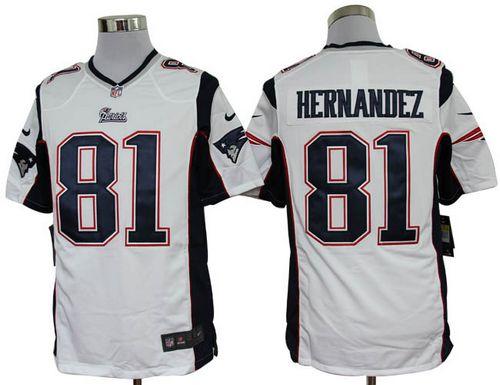 Jerseys Factory Cheap Nike Patriots #81 Aaron Hernandez White Me