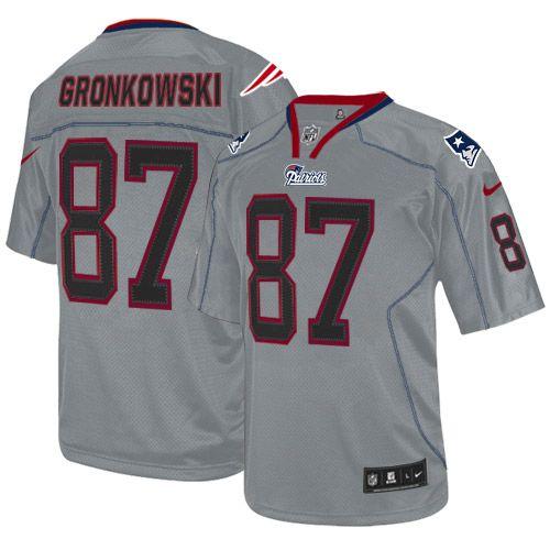 Jerseys Factory Cheap Nike Patriots #87 Rob Gronkowski Lights Ou