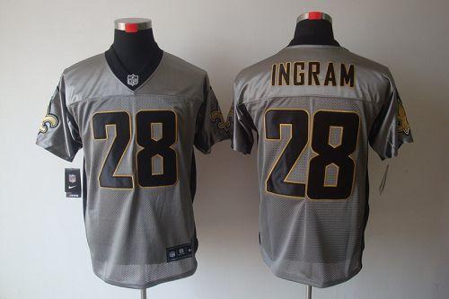 Jerseys Factory Cheap Nike Saints #28 Mark Ingram Grey Shadow Me