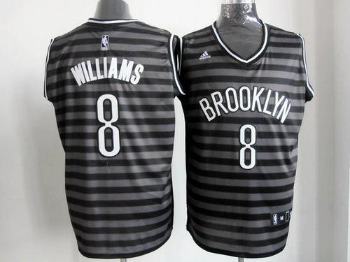 Jerseys Factory Cheap Nets #8 Deron Williams Black/Grey Groove E