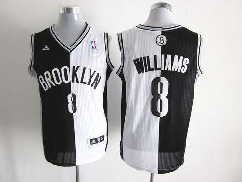 Jerseys Factory Cheap Nets #8 Deron Williams Black/White Split F