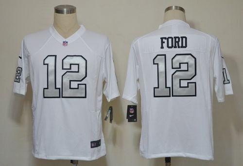 Jerseys Factory Cheap Nike Raiders #12 Jacoby Ford White Silver