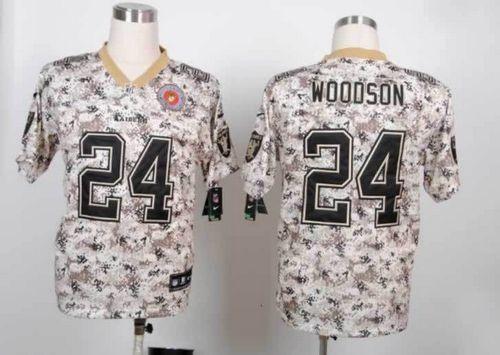 Jerseys Factory Cheap Nike Raiders #24 Charles Woodson Camo Men'