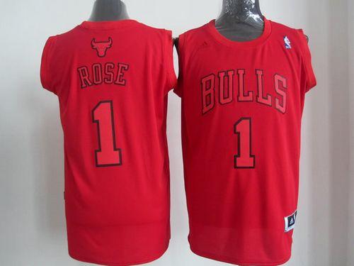 Jerseys Factory Cheap Bulls #1 Derrick Rose Red Big Color Fashio