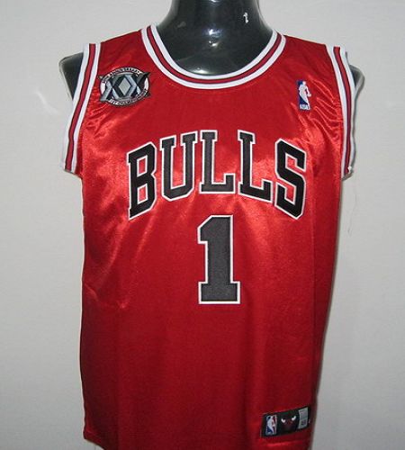 Jerseys Factory Cheap Bulls #1 Derrick Rose Red With 20TH Embroi
