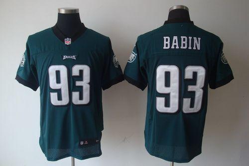 Jerseys Factory Cheap Nike Eagles #93 Jason Babin Midnight Green