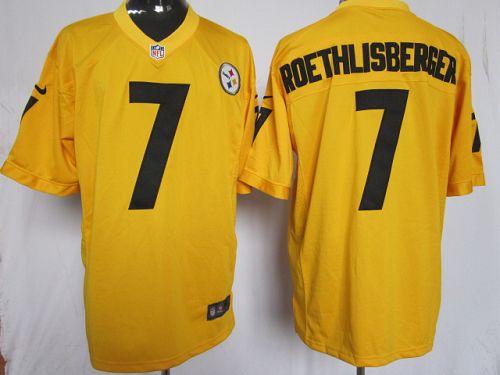 Jerseys Factory Cheap Nike Steelers #7 Ben Roethlisberger Gold M