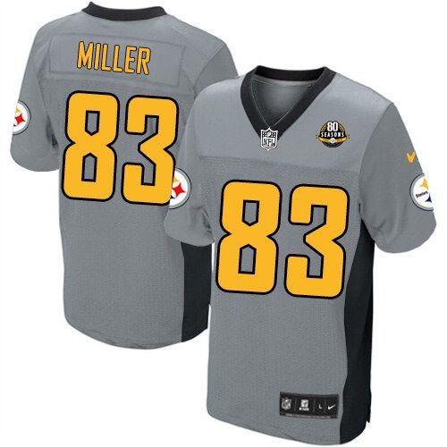 Jerseys Factory Cheap Nike Steelers #83 Heath Miller Grey Shadow