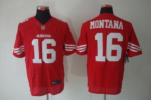 Jerseys Factory Cheap Nike 49ers #16 Joe Montana Red Team Color
