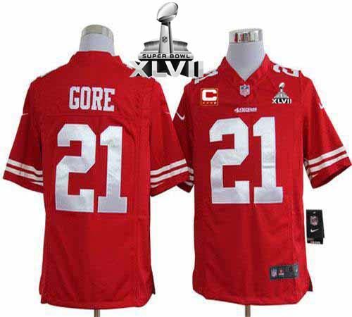 Jerseys Factory Cheap Nike 49ers #21 Frank Gore Red Team Color W