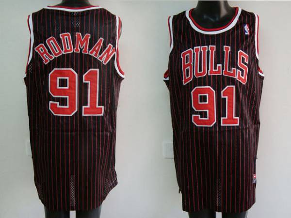 Jerseys Factory Cheap Bulls #91 Dennis Rodman Embroidered Black