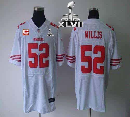 Jerseys Factory Cheap Nike 49ers #52 Patrick Willis White With C