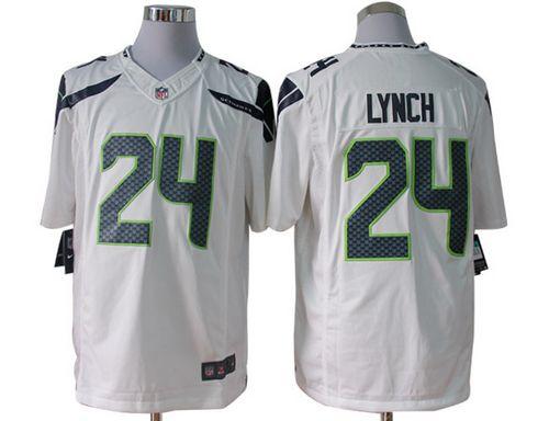 Jerseys Factory Cheap Nike Seahawks #24 Marshawn Lynch White Men