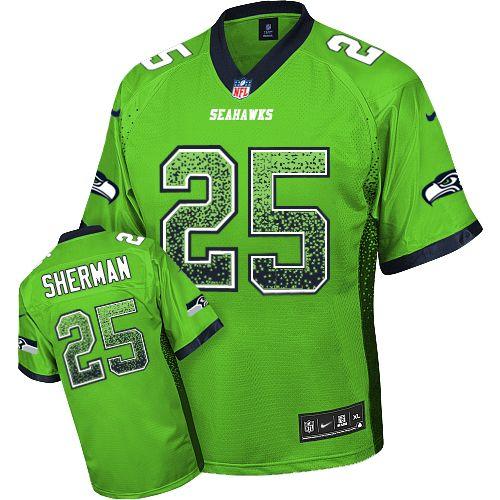 Jerseys Factory Cheap Nike Seahawks #25 Richard Sherman Green Me