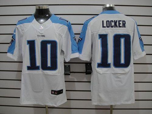 Jerseys Factory Cheap Nike Titans #10 Jake Locker White Men's Em