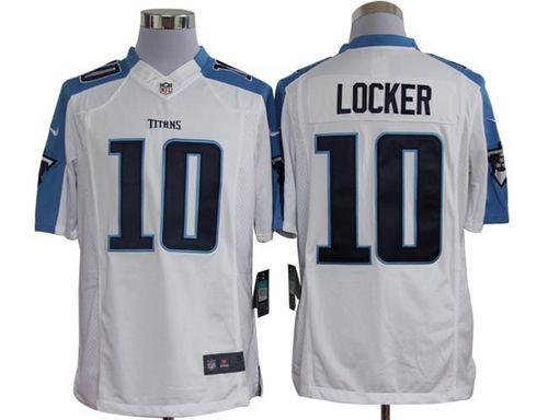 Jerseys Factory Cheap Nike Titans #10 Jake Locker White Men's Em