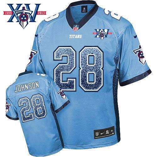 Jerseys Factory Cheap Nike Titans #28 Chris Johnson Light Blue T
