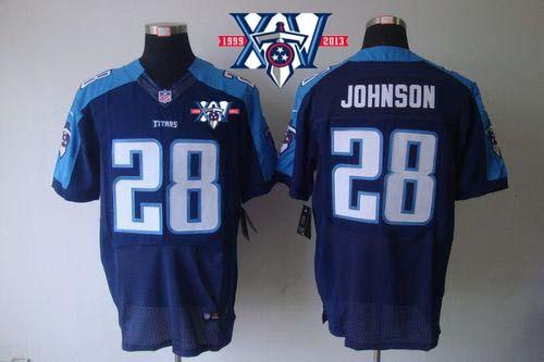 Jerseys Factory Cheap Nike Titans #28 Chris Johnson Navy Blue Al