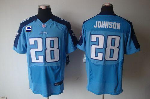 Jerseys Factory Cheap Nike Titans #28 Chris Johnson Light Blue T